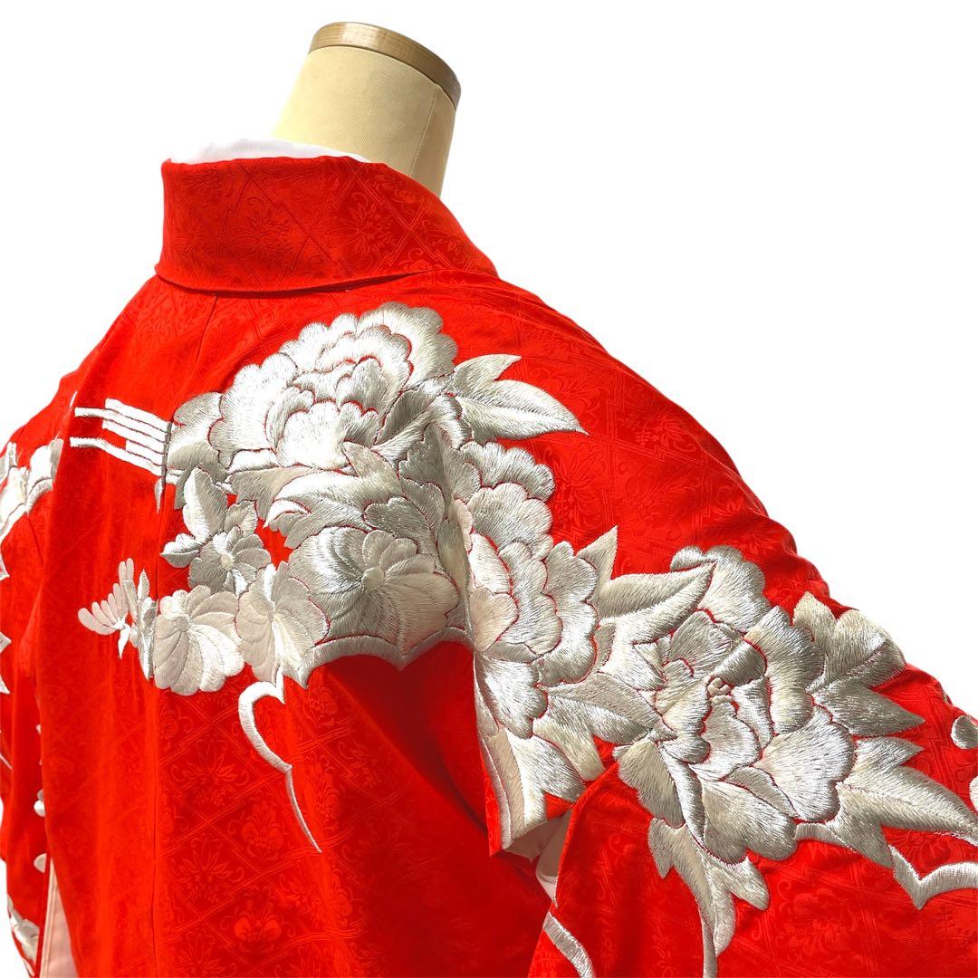 ◎mk-1250 引き振袖 お引きずり 婚礼衣装 銀駒刺繍 H-10-7