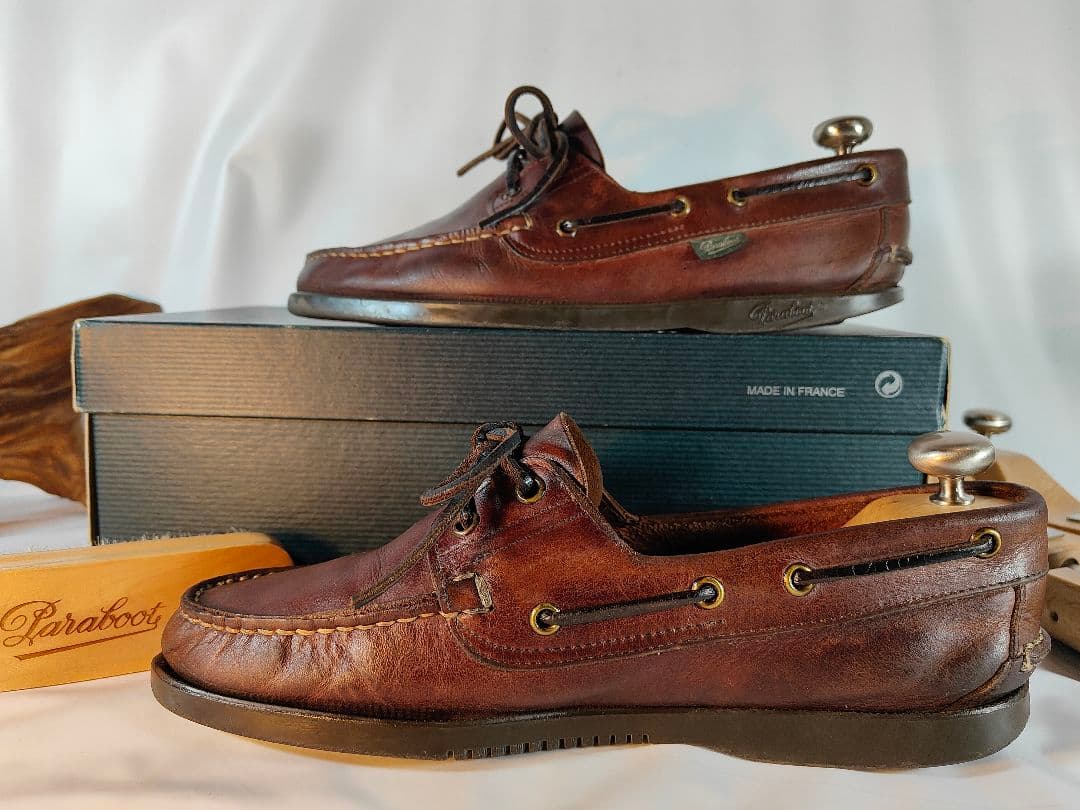 【Vintage】PARABOOT　正規品　高級革靴　本革デッキシューズ　バース