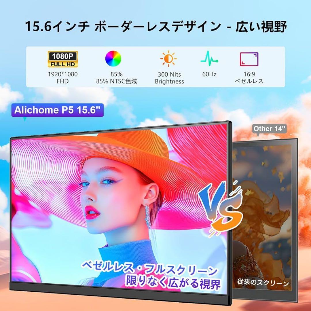 P5 デュアルモニター 15.6インチモバイル pc モニター IPS モバイル