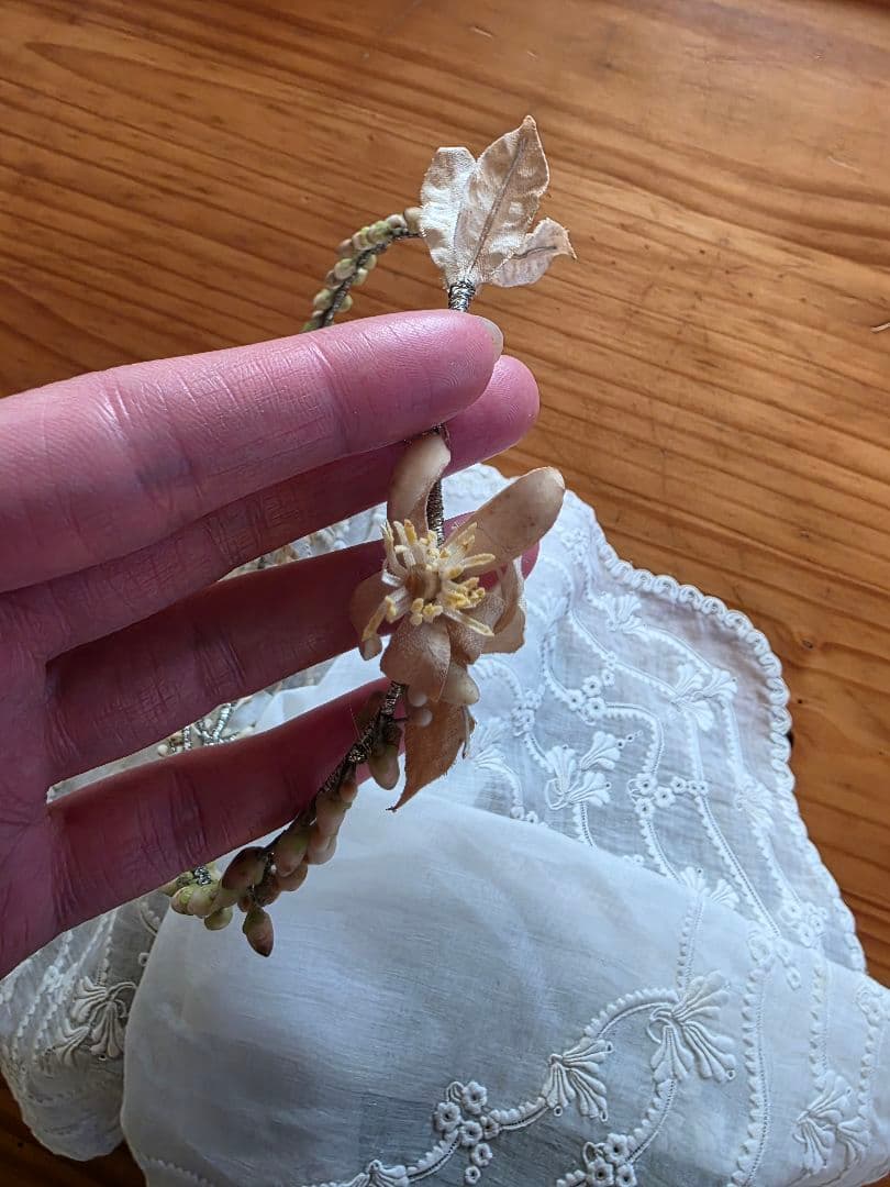 フランスアンティーク ワックスフラワー ティアラ マリアージュ