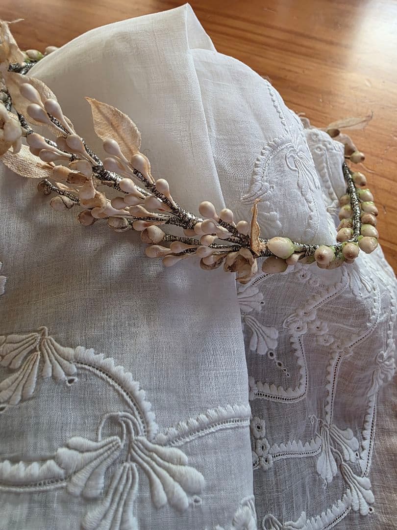 フランスアンティーク ワックスフラワー ティアラ マリアージュ