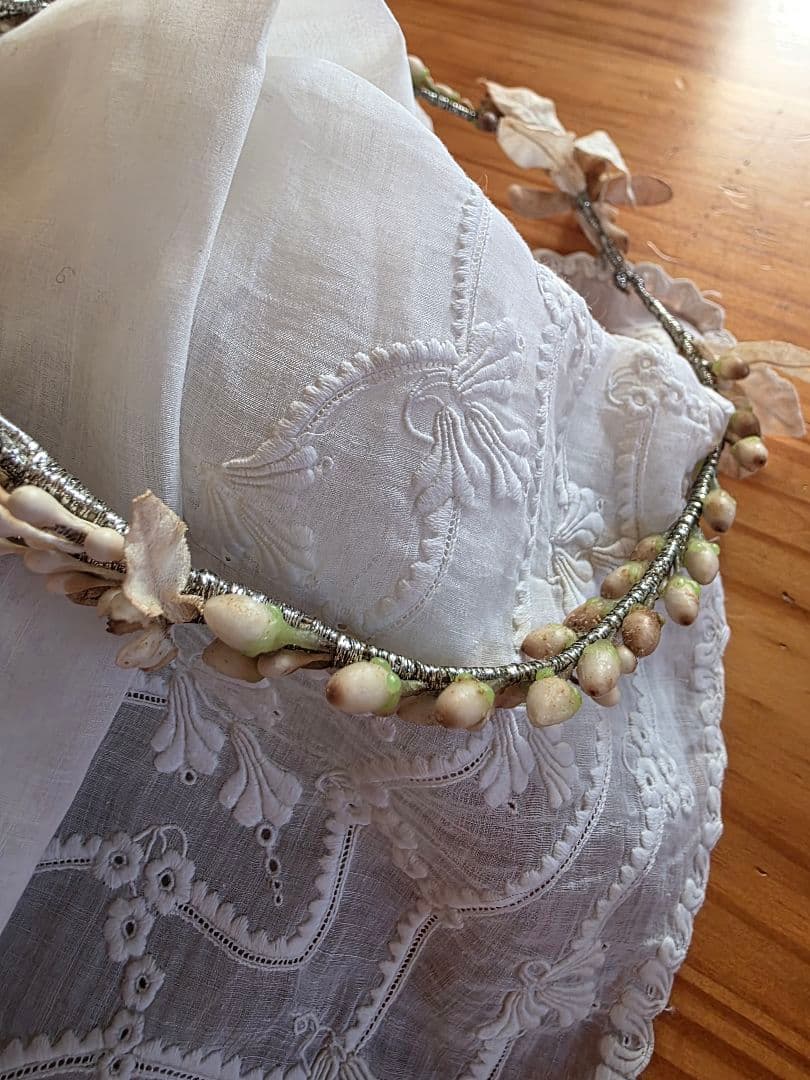 フランスアンティーク ワックスフラワー ティアラ マリアージュ