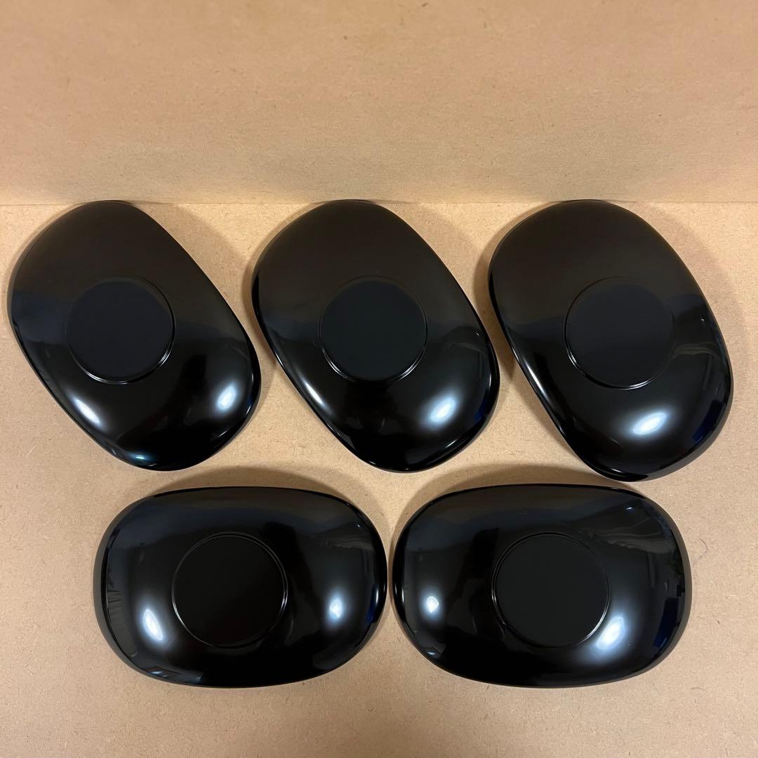 未使用 輪島塗 新本錦川堂謹製 布着本堅地 茶托 5客 共箱