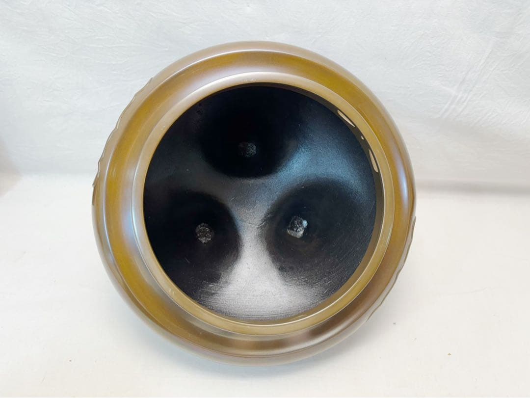 未使用 茶道具 釜師 佐藤浄清造 唐銅朝鮮風炉釜 真形釜