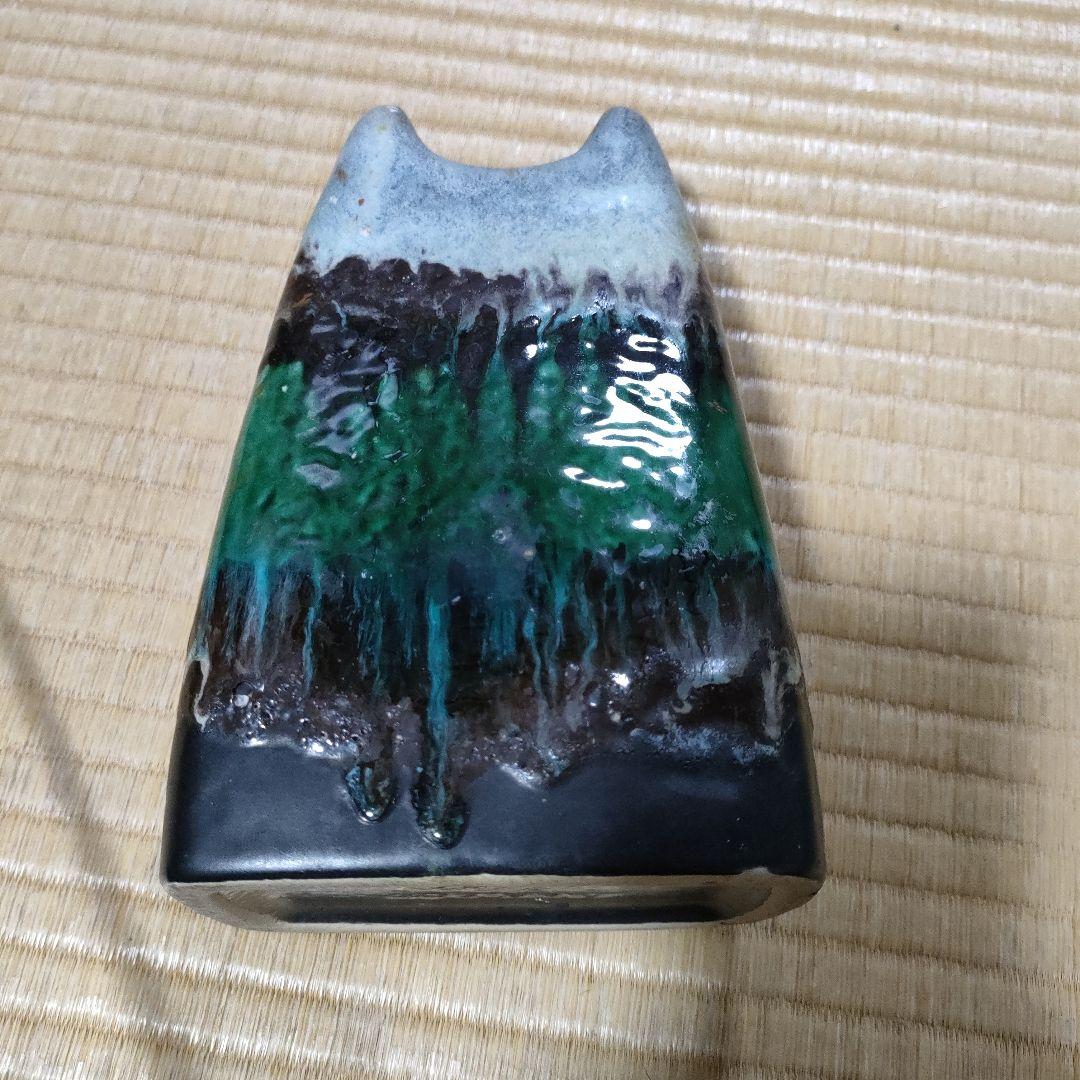 青緑色の陶器製花瓶　GERMANY