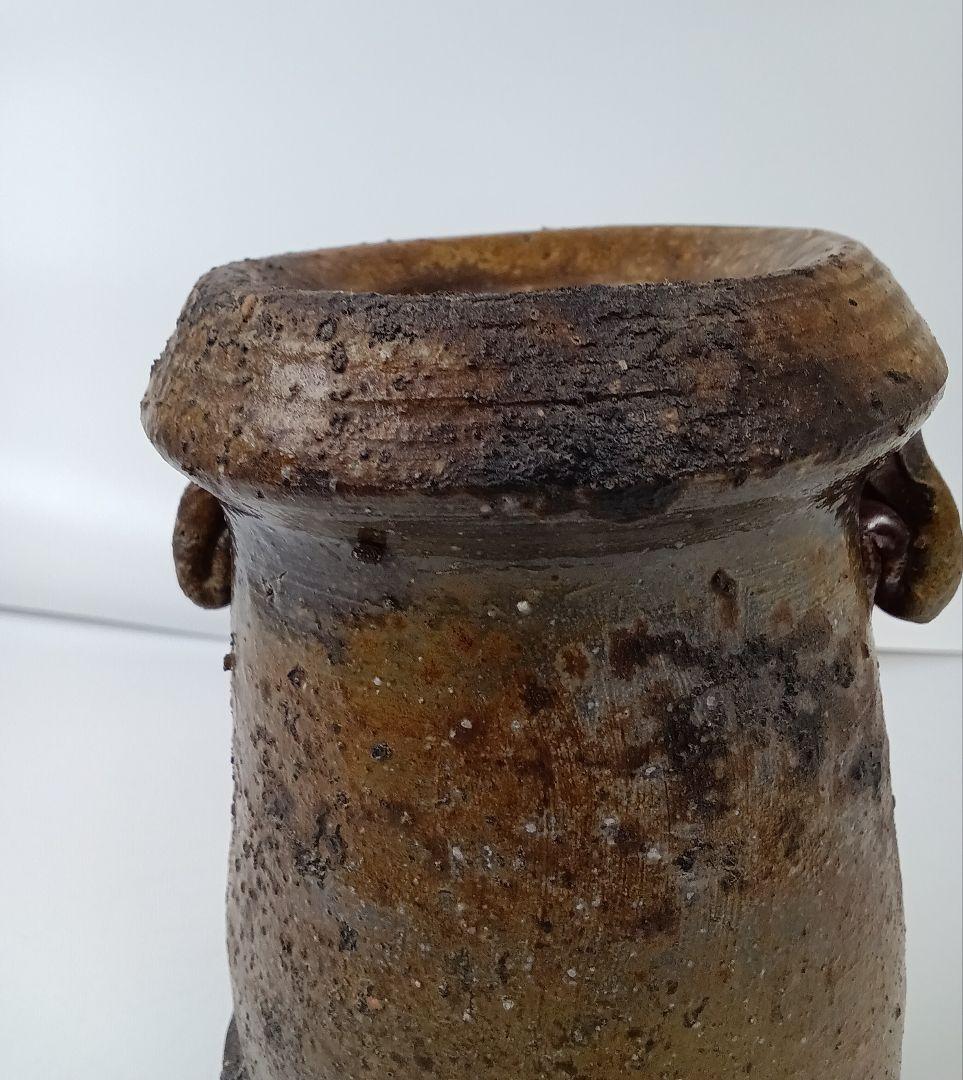 備前焼 耳付花入 花器 花瓶【人間国宝 伊勢崎淳】茶道 華道 美術品 工芸