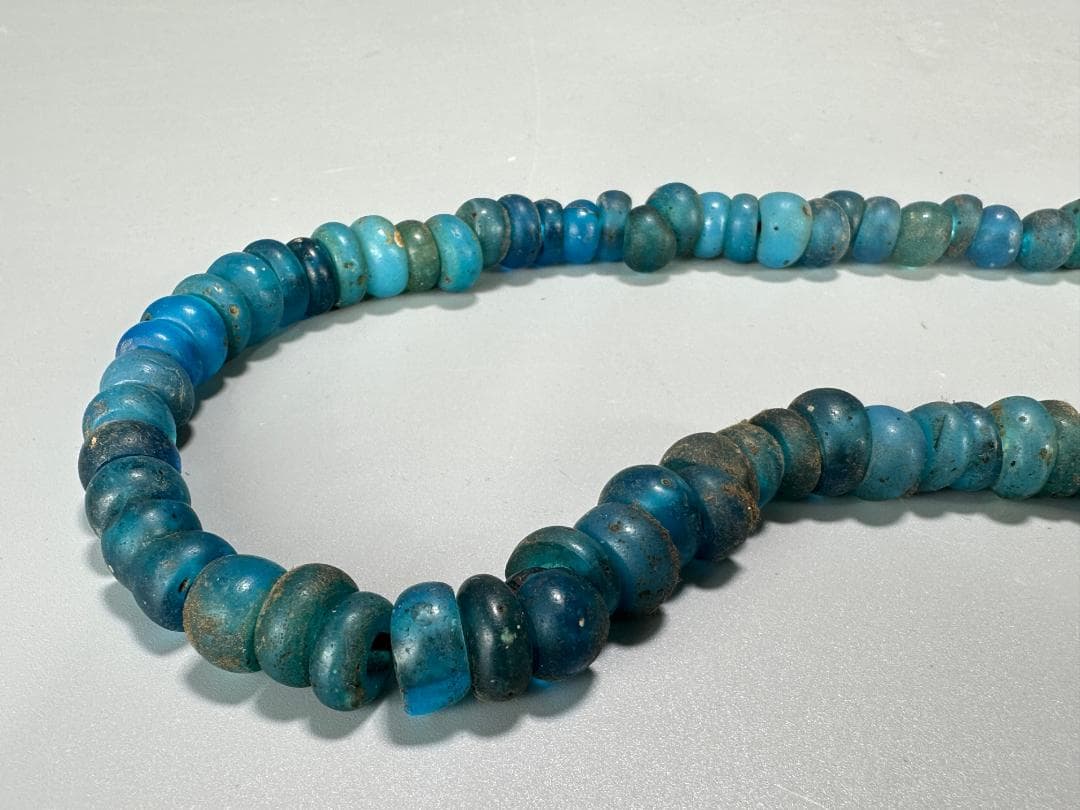 アイヌ美術 タマサイ 首飾り 念珠 アイヌ 時代品 とんぼ玉 ガラス玉