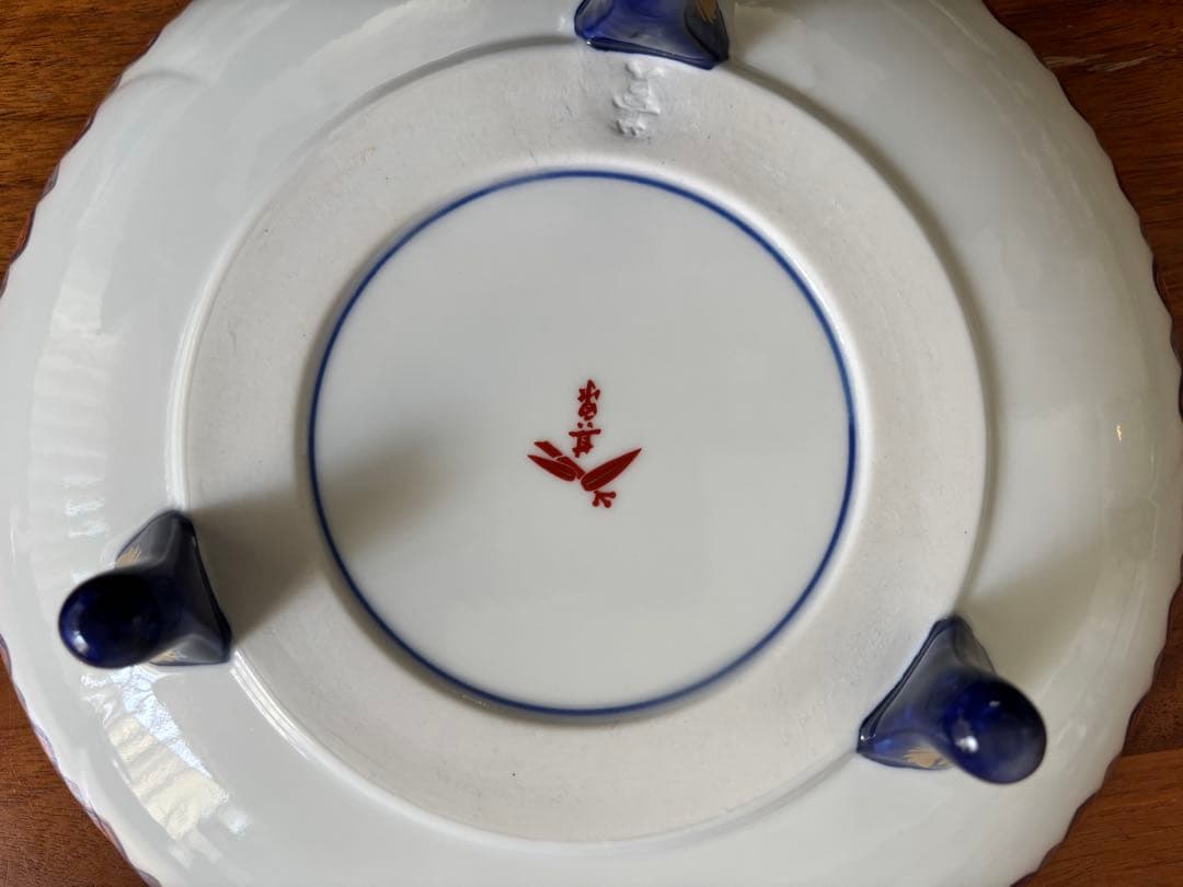 其泉作 極錦金彩鳳凰文 三足 盛皿 （共箱付き） 染