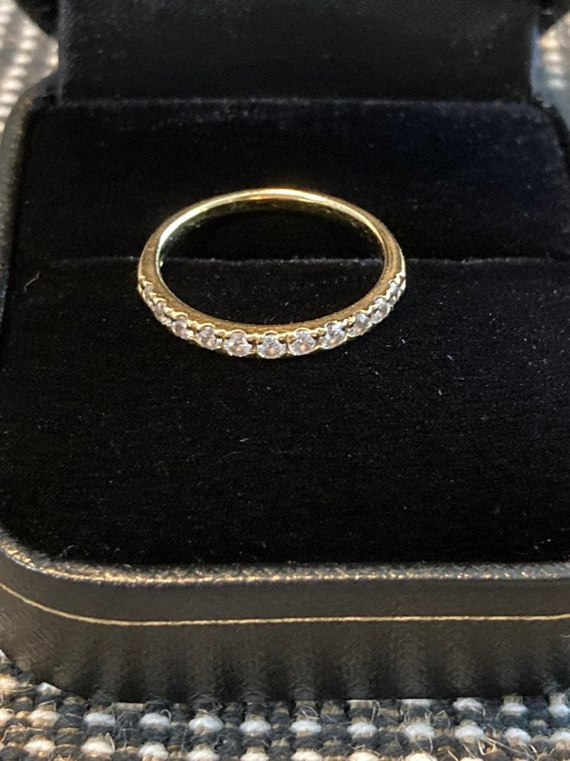 K18 天然ダイヤモンド ハーフエタニティリング 0.3ct H&C