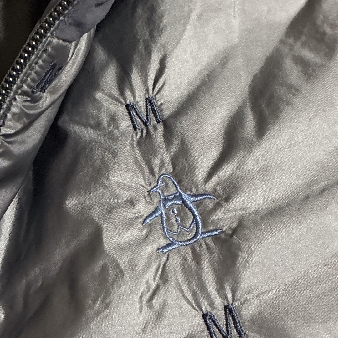 マンシングウェア　フード付きダウンワンピース　ネイビー　フード取り外し　L