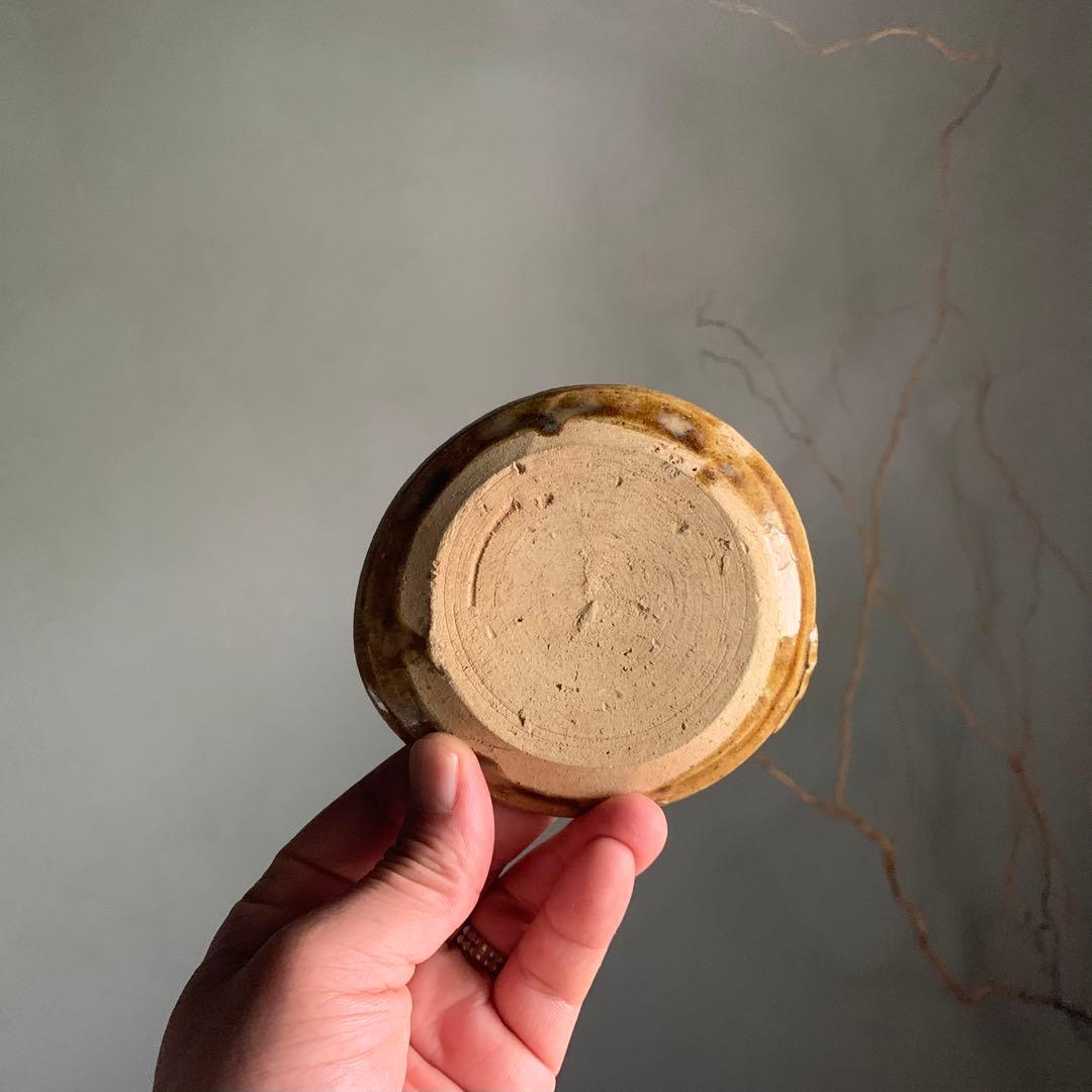 美濃 飴釉 平盃 小皿 No.2 古美術 古道具 アンティーク 美濃古窯