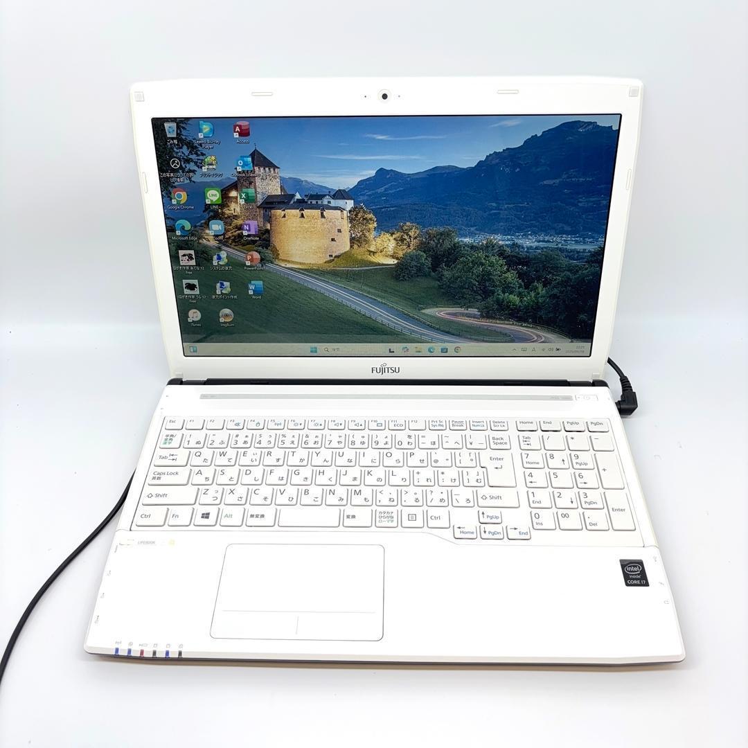 富士通 ノートパソコン Corei7 SSD オフィス付き Win11 A11
