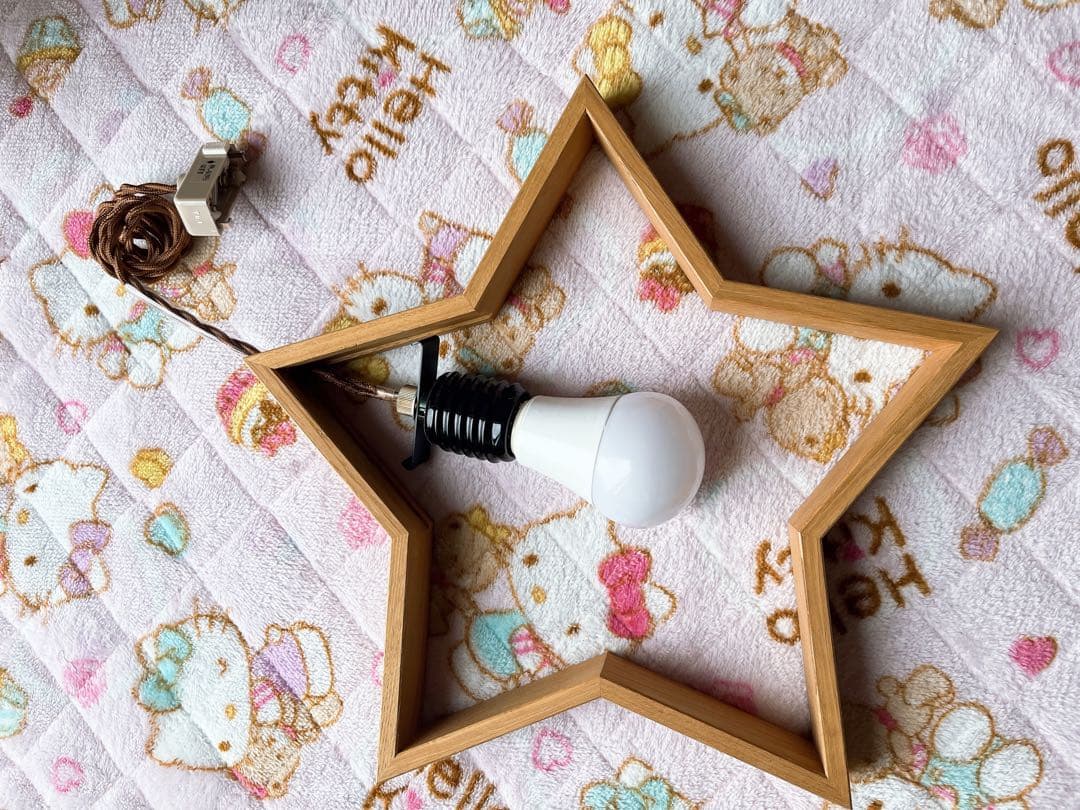 星形 ルームライト 木製フレーム スター インテリア 照明 ライト ウッド