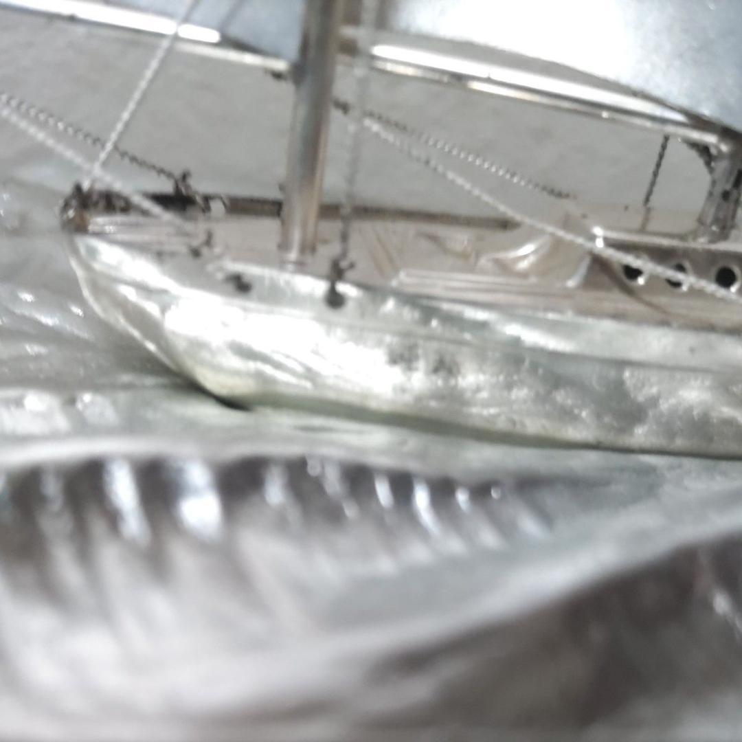 天下一ハレルヤ様専用 純銀 帆船模型 置物 インテリア シルバーカラー