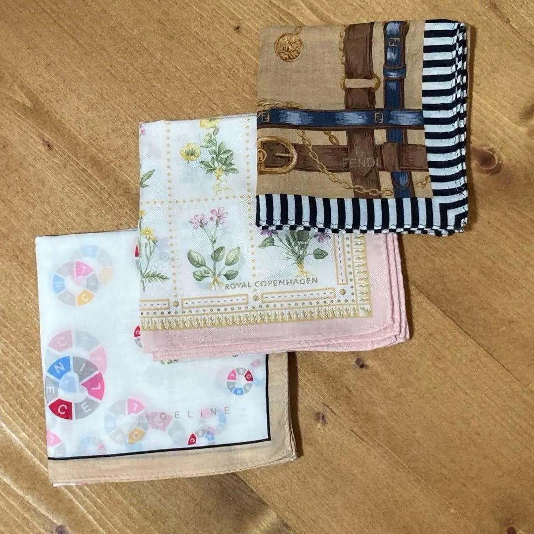 3枚組 ハンカチセットFENDI・CELINE・ROYAL COPENHAGEN - メルカリ