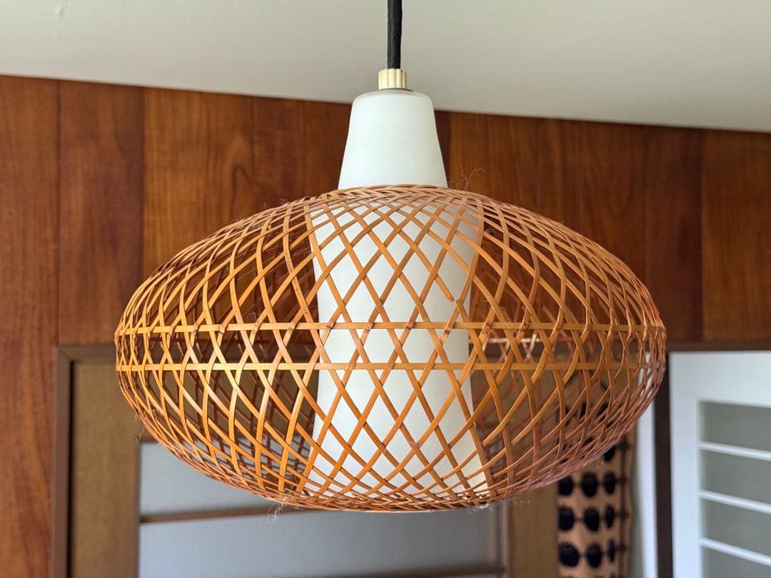 ヴィンテージ 民藝 昭和 レトロペンダントライト 竹細工 イサムノグチ