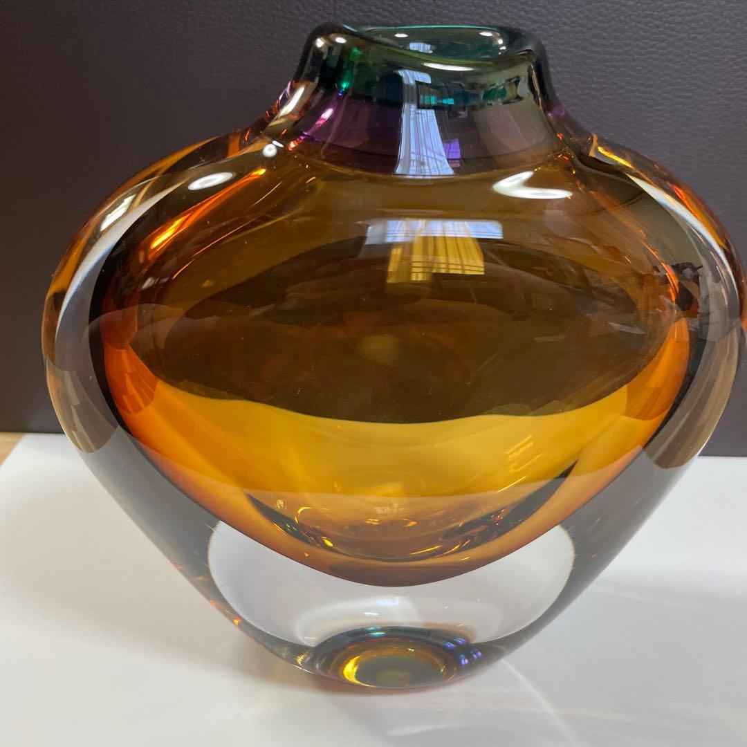 土屋章 ガラス工芸品 ガラス花瓶 一輪挿し