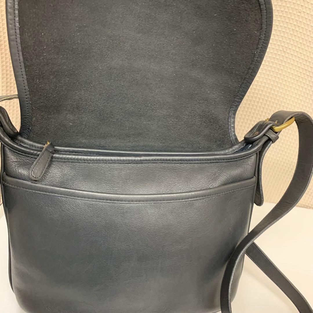 オールドコーチ ショルダーバッグ 4150 本革 ネイビー 金具 チャーム