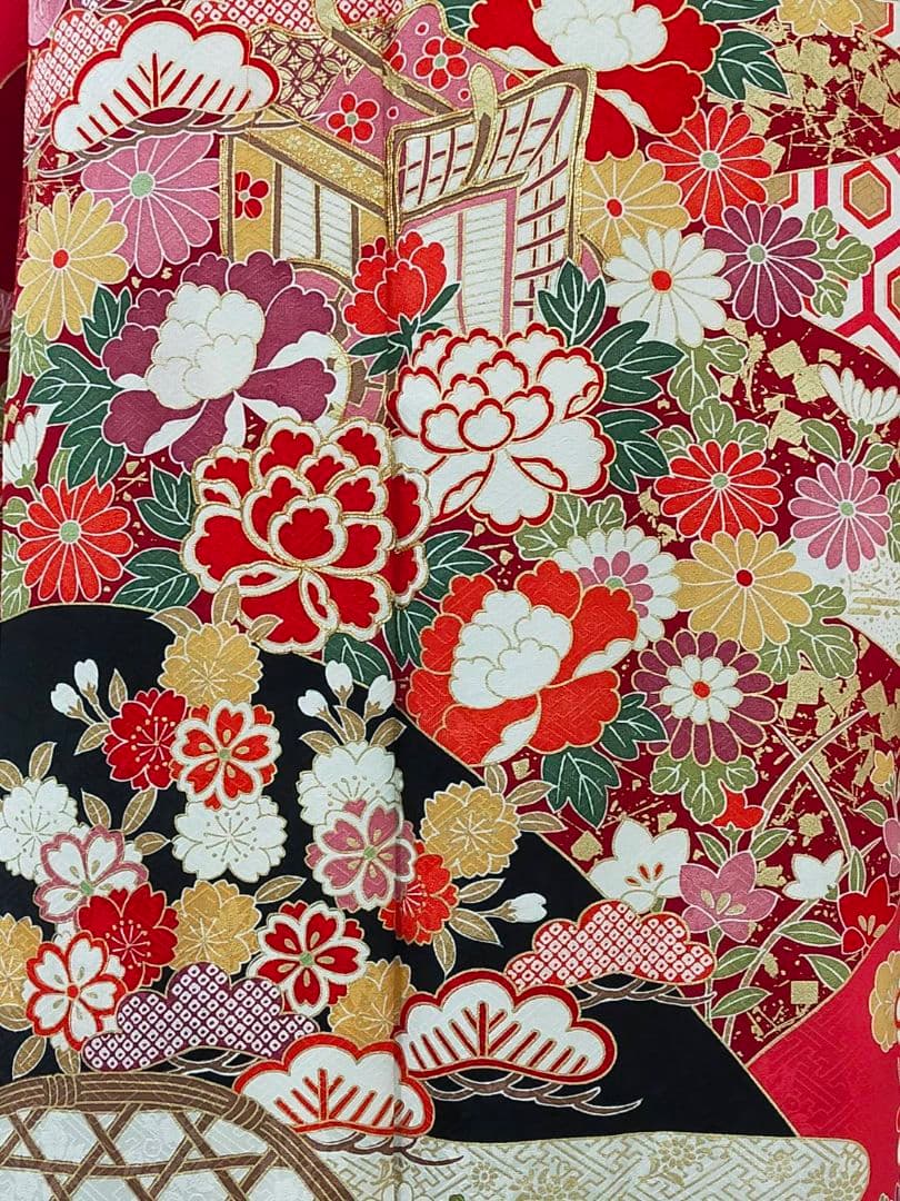 WA-Modern】正絹 京友禅 振袖3点セット(振袖袋帯長襦袢)