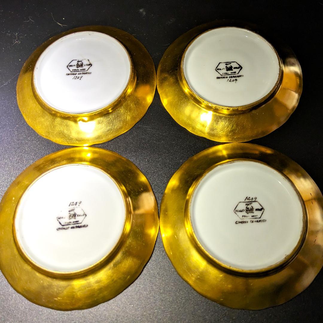 深淵なる金彩☆4個セット☆healey デミタスカップソーサー ゴールド