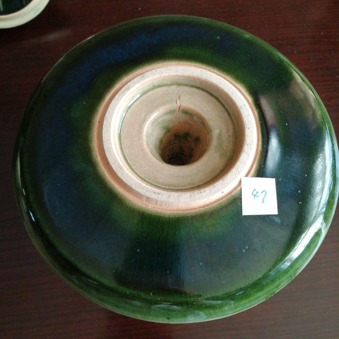 瀬戸焼 亀井清市 青織部香炉 19cm