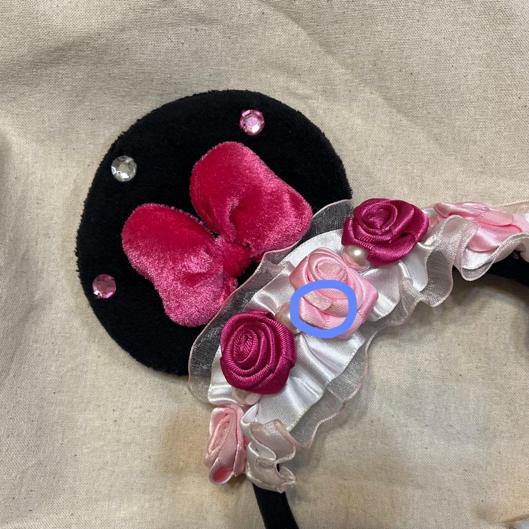 ミニー カチューシャ フリル 薔薇 ディズニーカチューシャ ピンク
