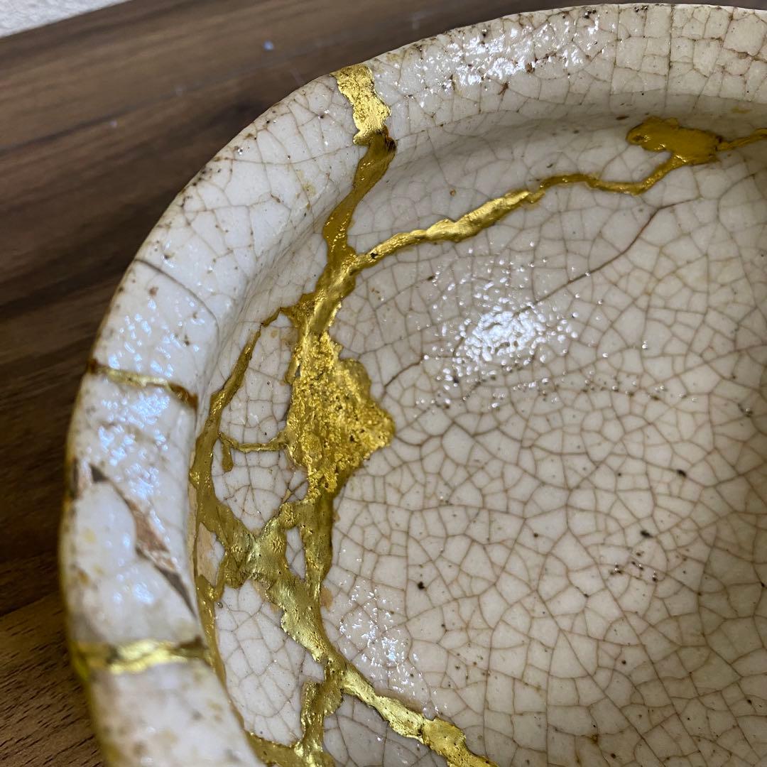 希少 状態良 志野片口茶碗 江戸後期 金箔揃 - メルカリ