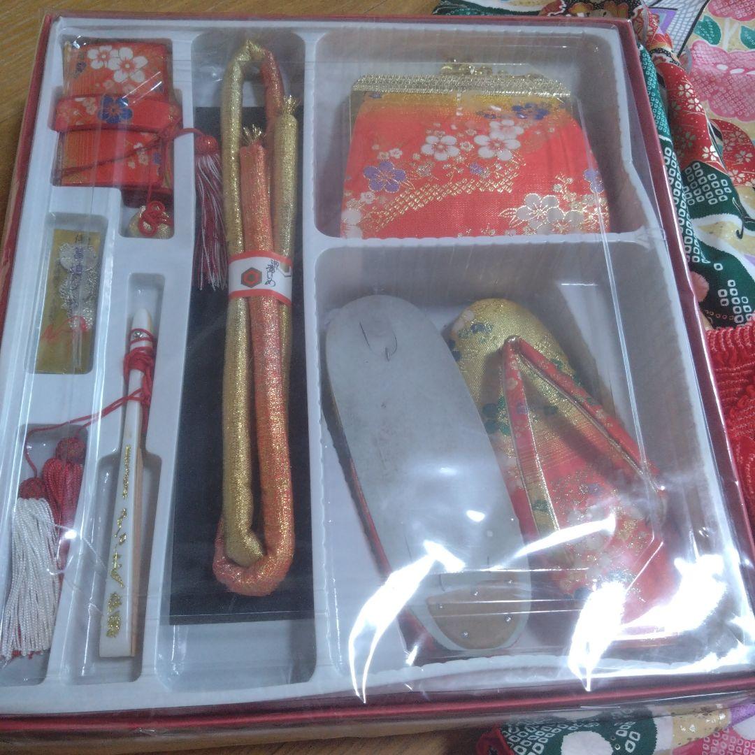 七歳★花緑の鹿の子柄★帯草履はこせこ