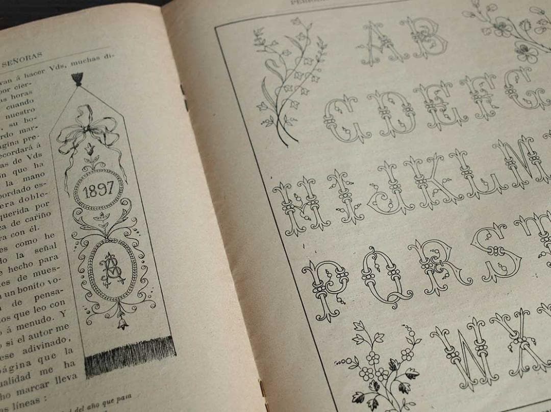 稀少 刺繍図案集 手芸雑誌 1897年６冊 手刺繍 手芸 アール・デコ/J896