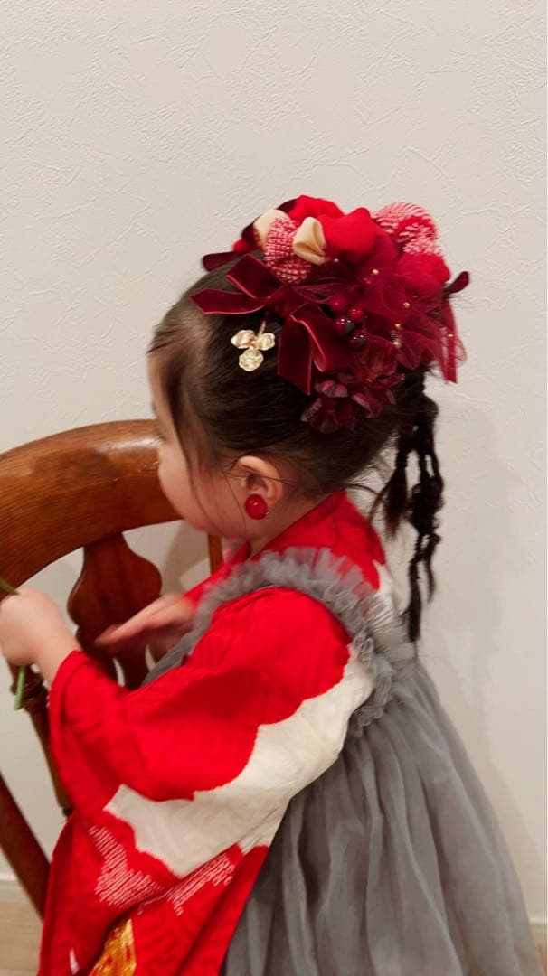 ふ*か様 七五三　七五三髪飾り　ヘッドドレス　着物髪飾り　リメイク髪飾り　051