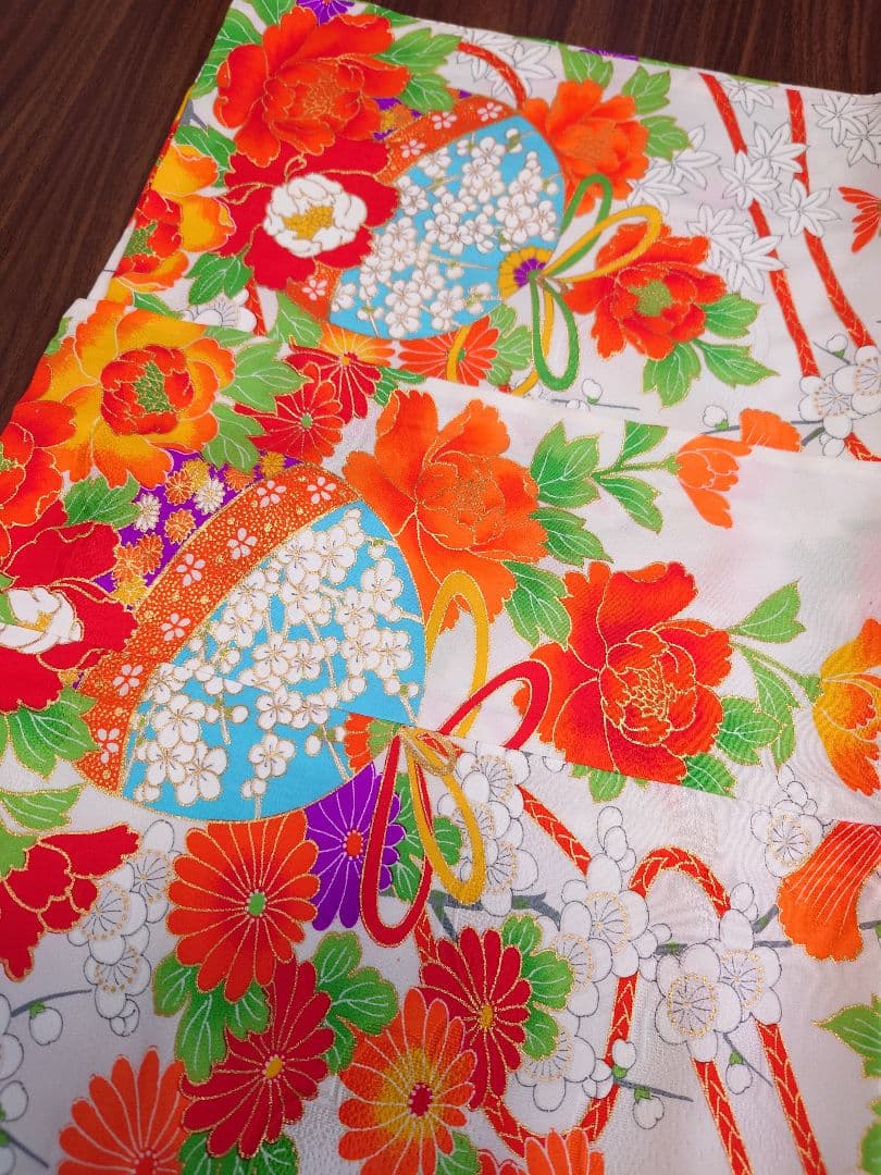 着物　女の子　5歳　7歳　七五三　単衣