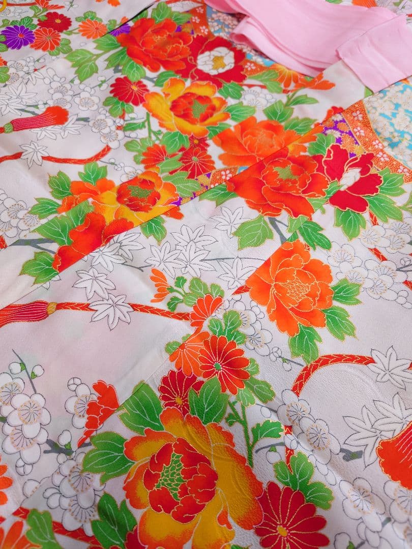 着物　女の子　5歳　7歳　七五三　単衣