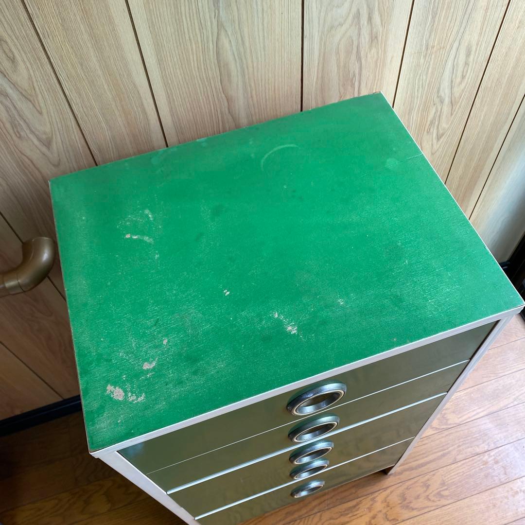 【早い者勝ち‼️】5段　チェスト レトロポップ 昭和レトロ 緑 当時物