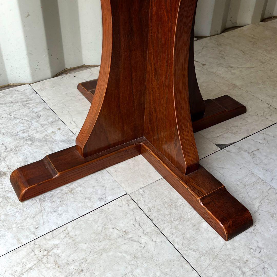 取付無料！三越家具 ブルージュ 天然木アンティーク調ラウンドダイニングテーブル