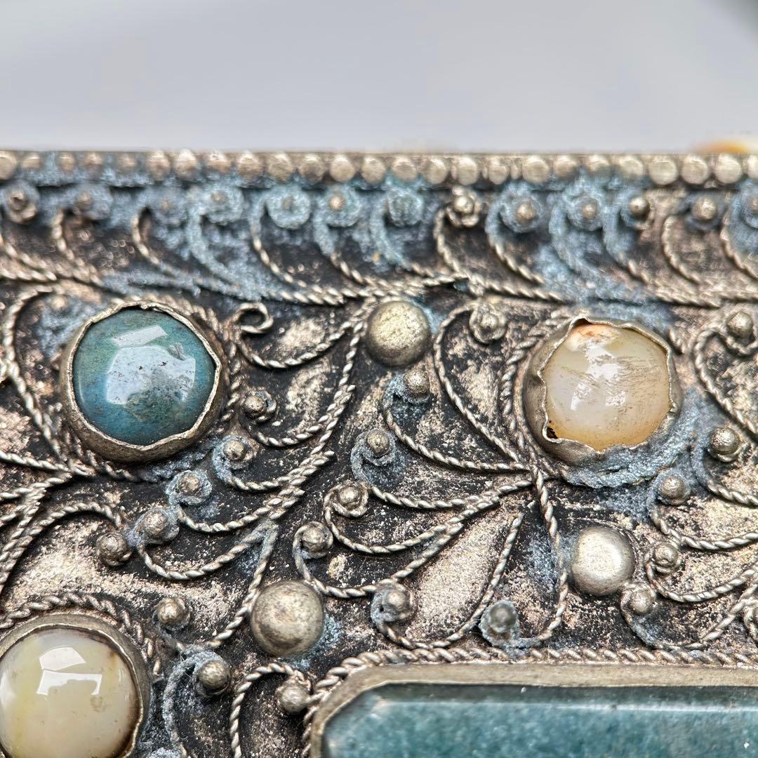 A019希少骨董外国製宝箱アンティーク高4cm幅15cm奥行10㎝現状品