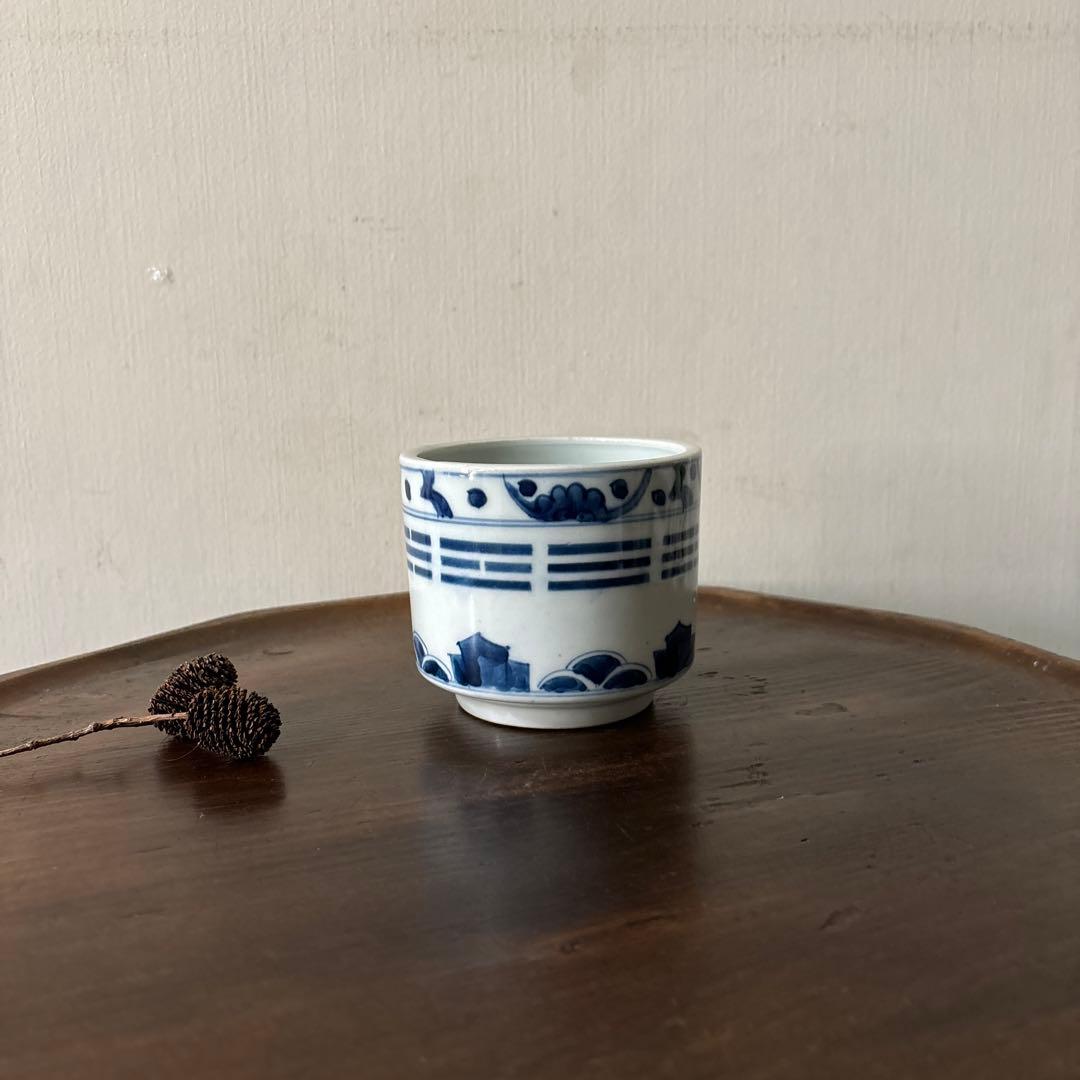 古伊万里染付 火入 江戸時代.明治 骨董品 アンティーク 古道具 白磁 李