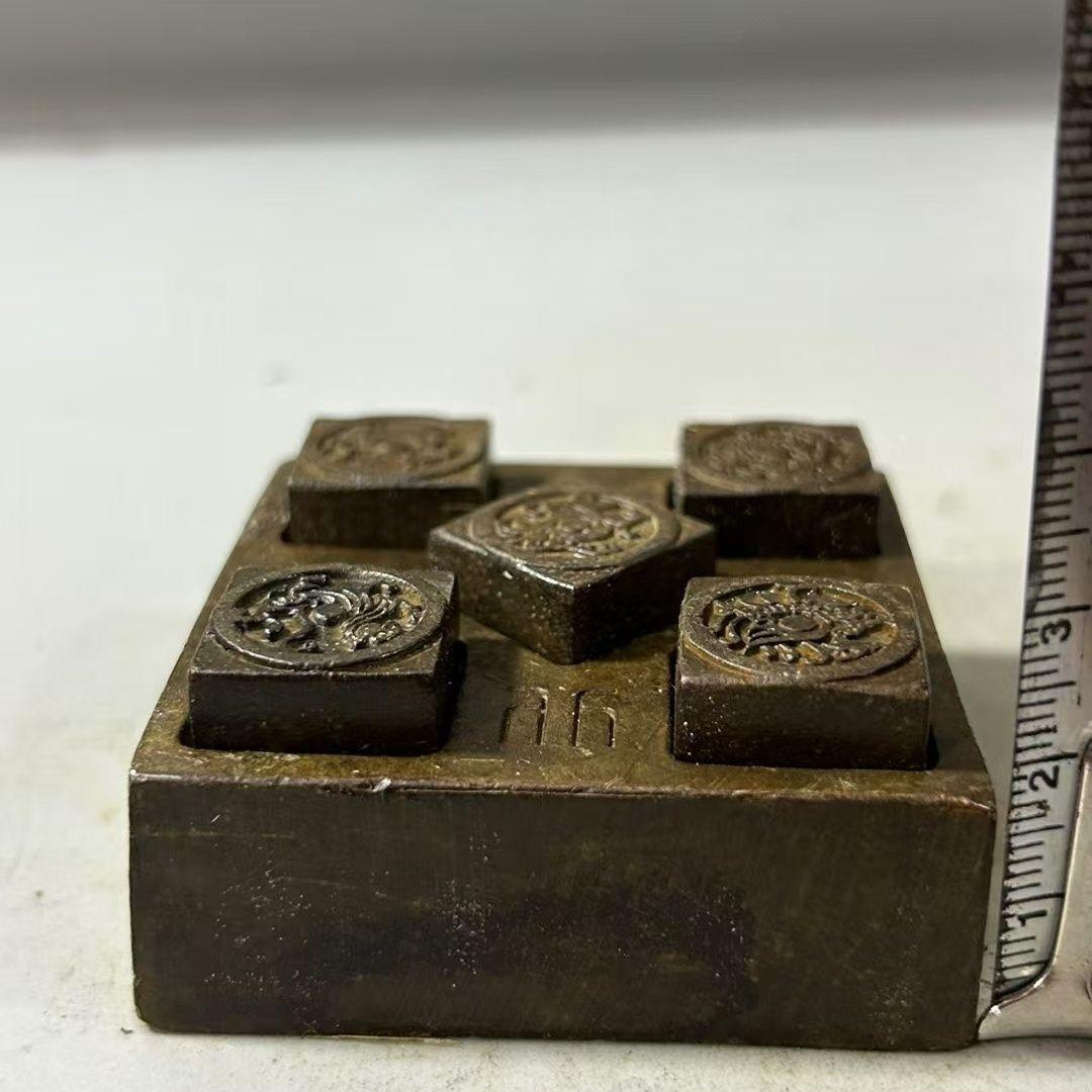 銅印章 五大神獣 印材 印鑑 書道具 文房具 装飾品 工芸品 美術品