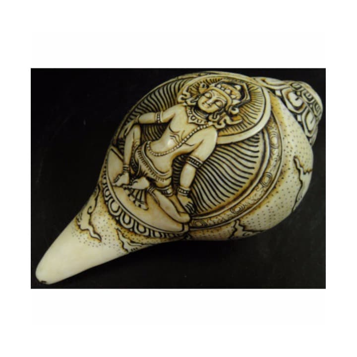 ◇チベット密教法具 法螺貝（シャンカ）ガネーシャ-D ◇チベット密教法