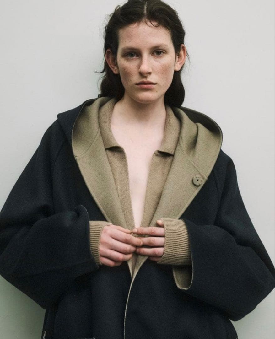 美品タグ付きstein Reversible Hooded Half Coat