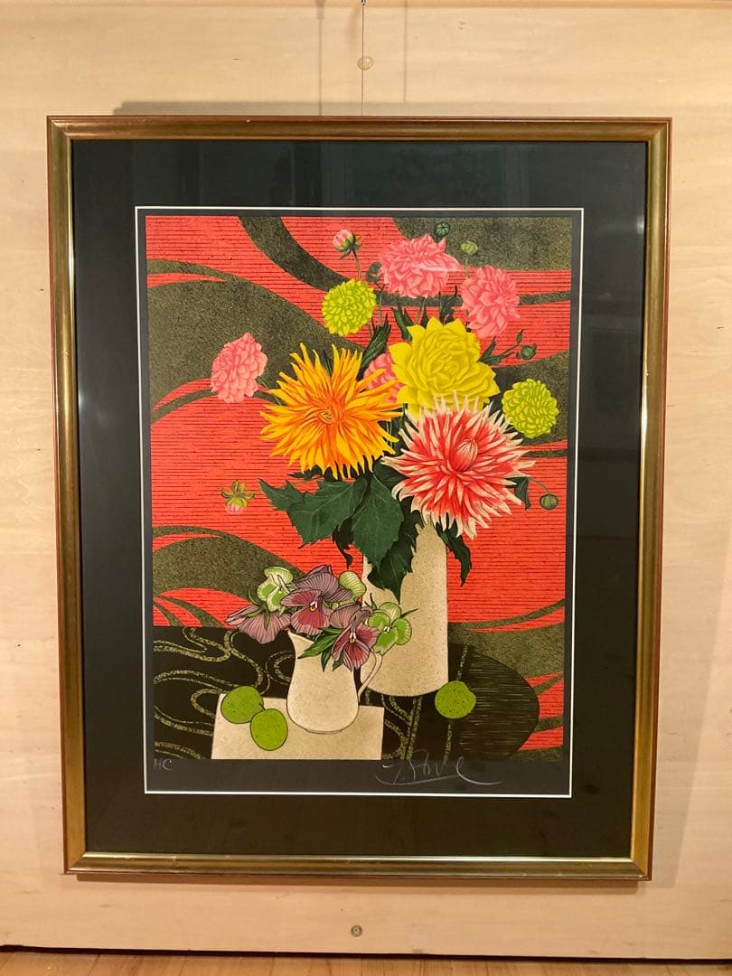 イヴ・ガンヌ 「夏の花束」 リトグラフ 直筆サイン・エディション有り