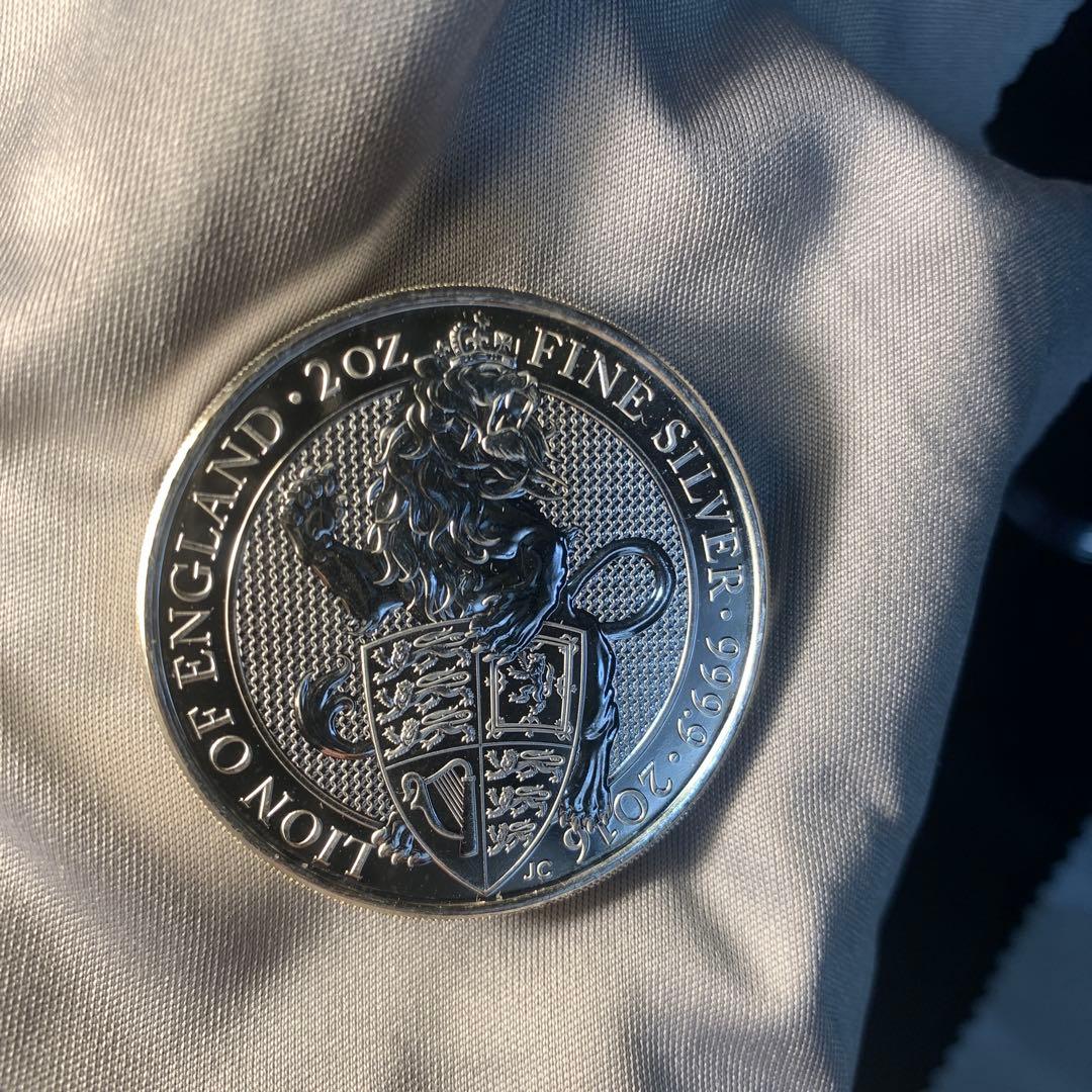 S5 純銀貨 2オンス クイーンズビースト 2016 ライオン・イングランド