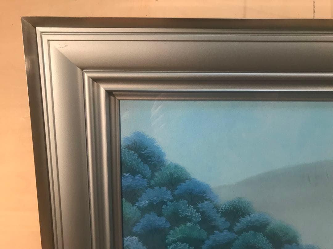 中村宗弘　「湖」　日本画１０号　直筆サイン・落款・共シール有り