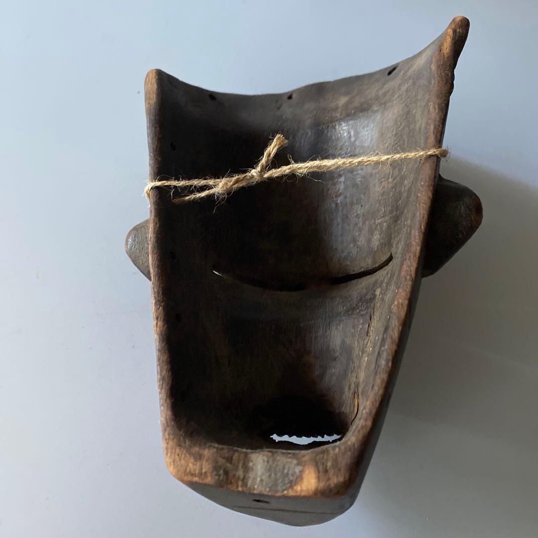 アフリカ 木彫り マスク 骨董 チョクウェ族 アンティーク お面 芹沢銈介