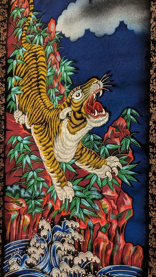 掛け軸、虎 壁掛け 和室インテリア