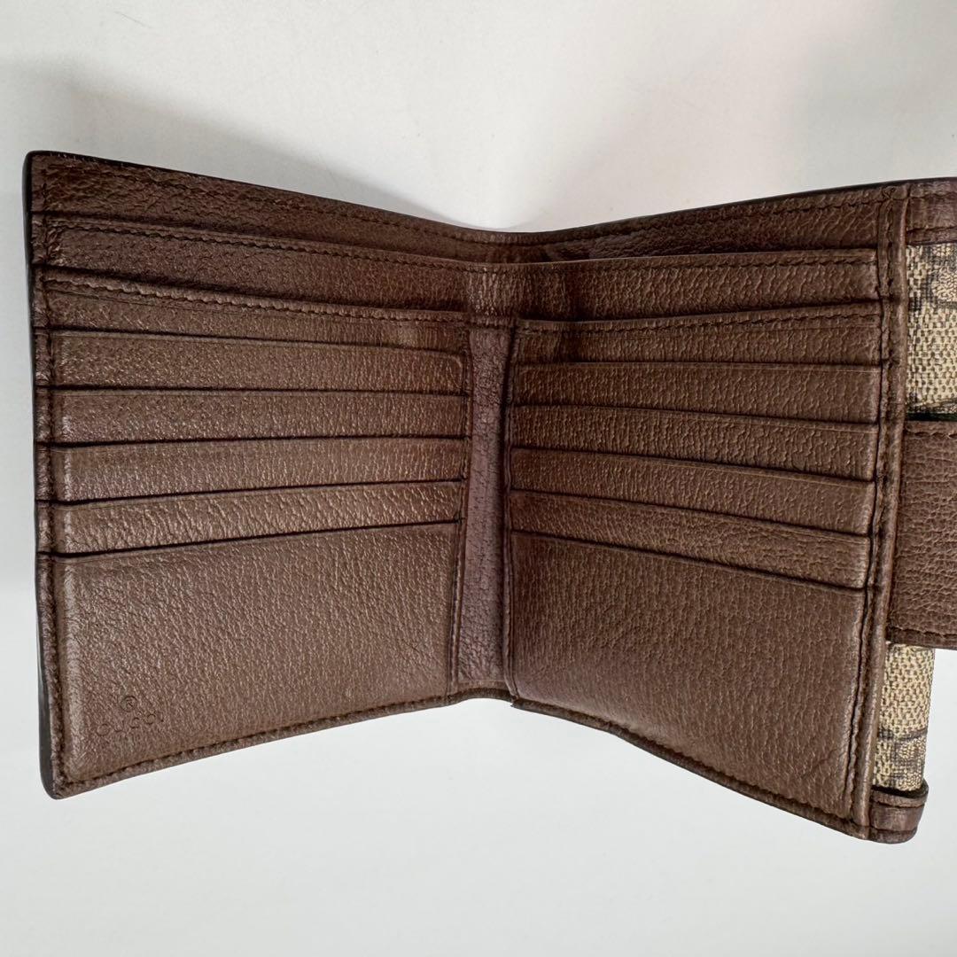 Gucci 二つ折り財布 GGスプリーム オフディア ウォレット シェリーライン