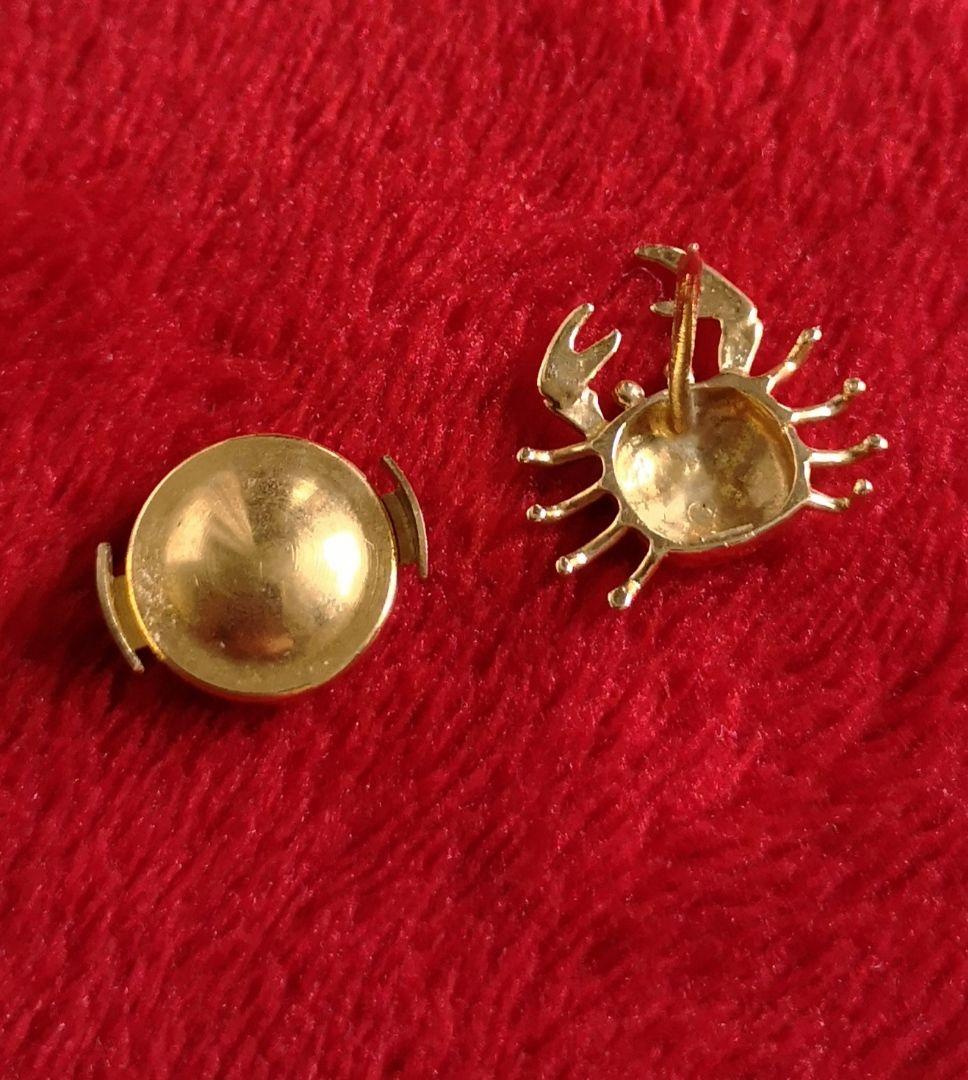 ヴィンテージ ピンバッジ 18金 カニ 金細工 K18 刻印 962 - メルカリ