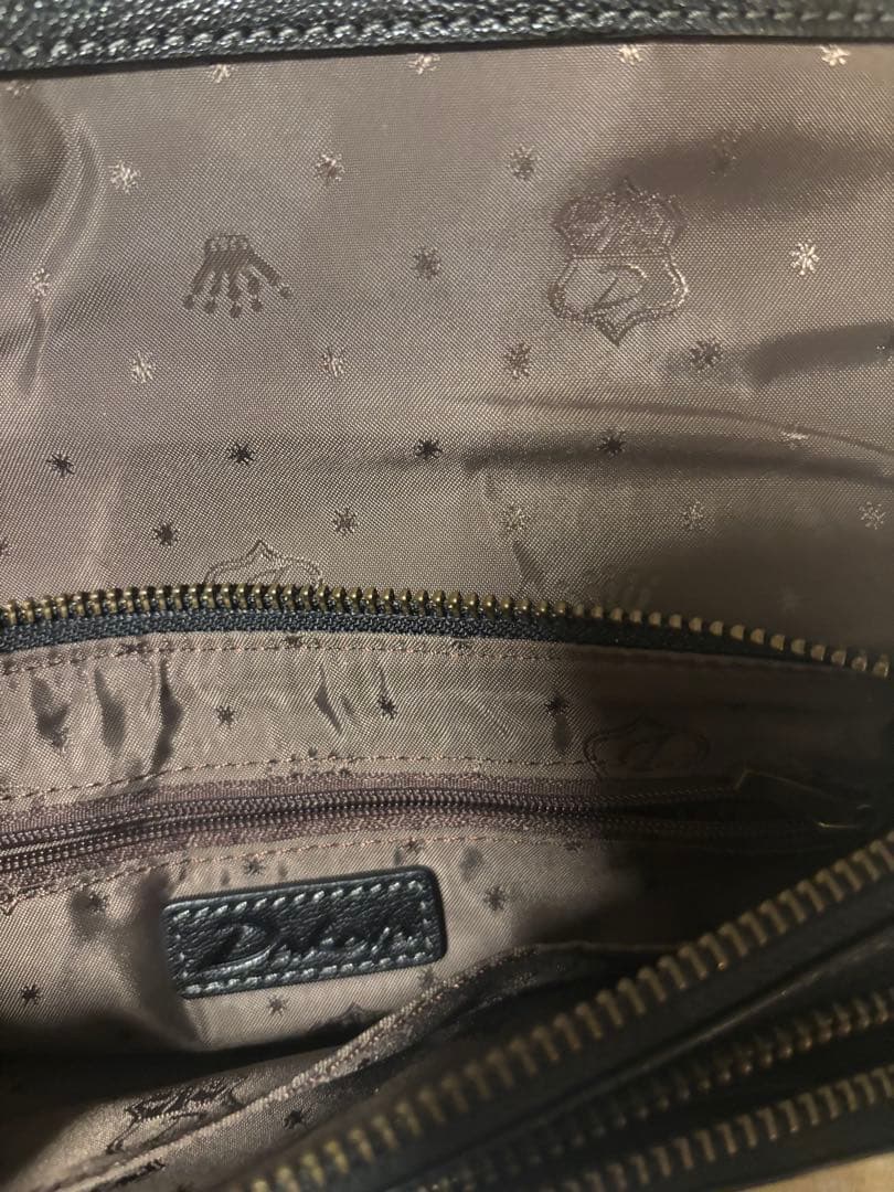 ダコタ アミューズ お財布ショルダー 本革 ブラック 2WAY