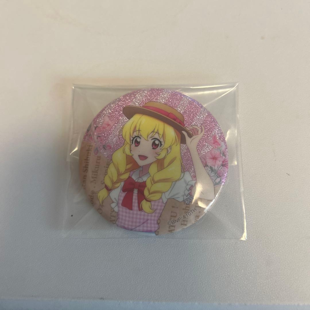 アイカツ！グリッター缶バッジ 星宮いちご カントリーワンピースver