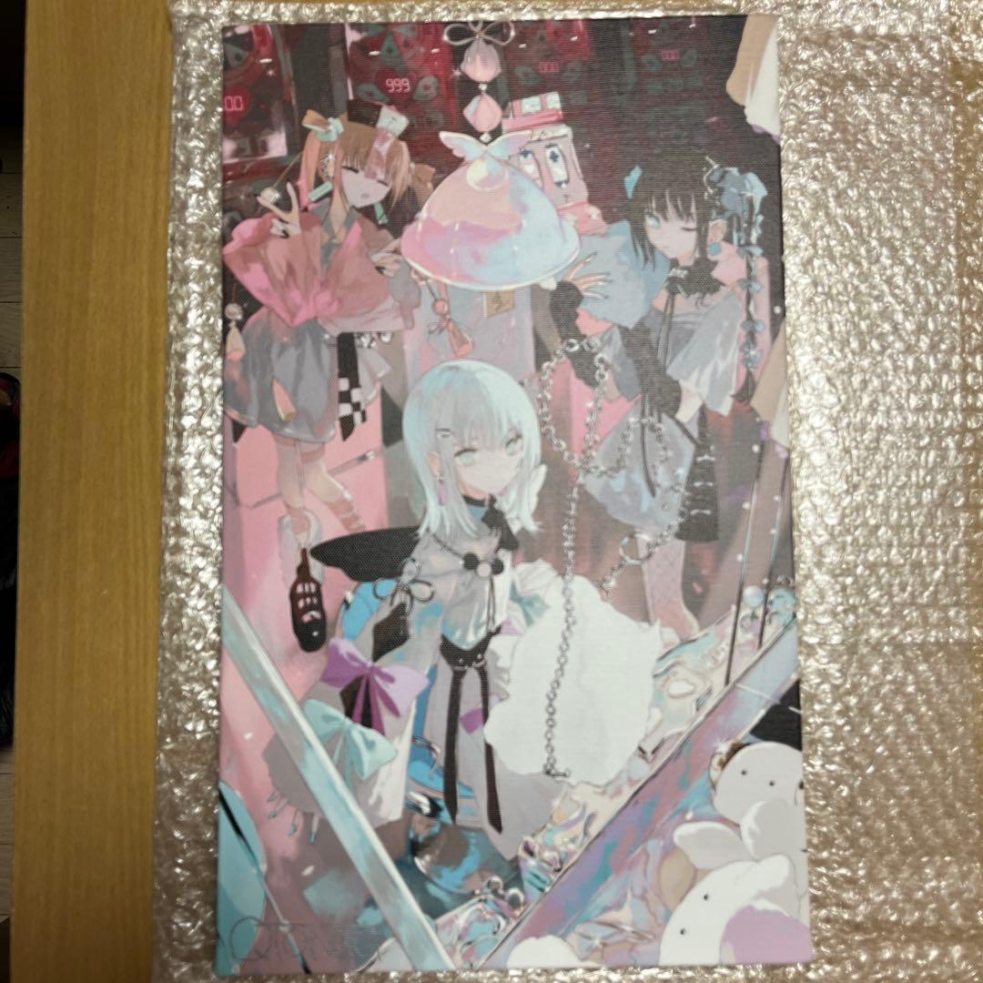 旧都なぎ 直筆サイン入りキャンバスアート2種 作品集 ステッカー2種