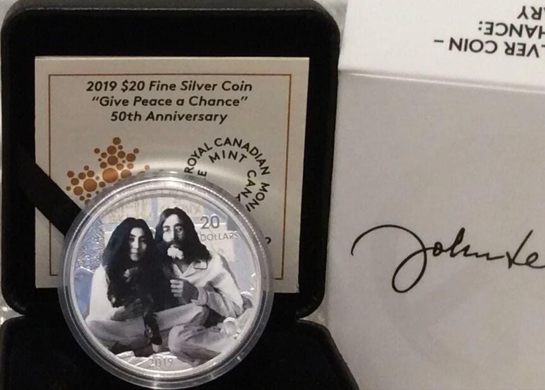 希少！限定発行 9,999枚】2019年 ジョンレノン・オノヨーコ カナダ銀貨
